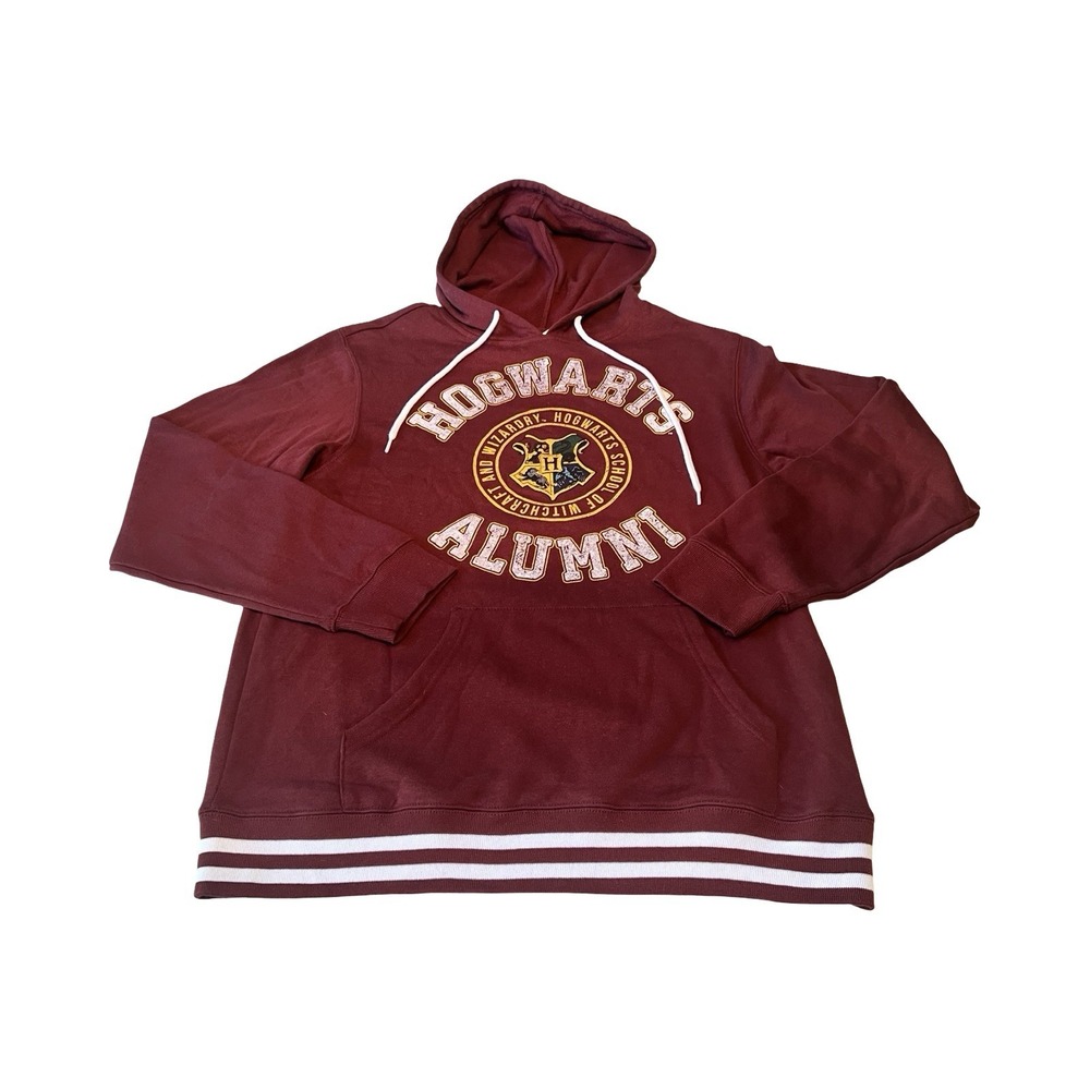 Harry Potter Hogwarts Alumni Hoodie Maroon Varsity Sweatshirt Medium New NWT